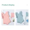 Swimwear Happyflute 08y Kids Style à volants One-Piece Couleur Swimsuit Baby Girl's Fashion's Fashion Princess Swimming Robe avec chapeau