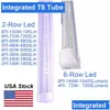 Led Tubes V-Shaped Integrate T8 Led Tube 2400Mm 4 5 6 8 Ft Feet Fluorescent Lamp 8Ft 4Ft Light Tubes Cooler Door Lighting Tra Bright D Dhd9N