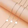 Necklace Earrings Set Y51E 3-pcs/set Friend Bracelets 3-pcs Long Distance Friendship Card Necklaces Heart-shaped Clavicle Chain For Sisters