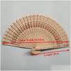 Party Favor 100pcs Fans de danse en bois Motif de tournesol Fournitures de fête Faveurs de mariage personnalisées Cadeaux de fans Bois de santal Pliant à la main DHPGY