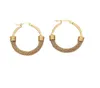 Stud 316L Stainless Steel Gold Designer style Geometric Mesh Pattern Hoop Earrings For Women New Trend Girls Exaggerated Party Jewelry