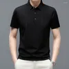 Polos pour hommes Mode Casual Polos Polos Hommes Mince Respirant Slim Fit Soft Stripe Luxe Business Summer Homme Tops Streetwear