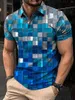 Polos geometria męska sztuka Casual Print Polo Shirt 3D Printowane koszule z krótkim rękawem