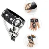 Charme Pulseiras 1pc Pulseira Crânio Halloween Punk Chic Acessório de Pulso