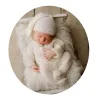 Sets Baby Photography Props Knitted Wool Mohair Knitted Baby Girl Boy Outfit Romper Jumpsuit Hat Newborn Photography Clothing