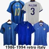1986レトロサッカージャージーホームフットボール1994 Maldini Baggio Donadoni Schillaci Totti Del Piero Piro Inzaghi Buffon Football Shit