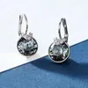 Pendientes colgantes Mini Bella V Pendiente de gota para mujeres Amigos Cristales de cumpleaños de Austria Corte redondo Plata Color oro Joyería perforada