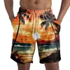Herr shorts styrelse casual semester mode hawaiian tryckt sommar dagliga surfband passande sport