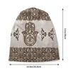 Beralar Fatima Hamsa El Beanie Bonnet Bonnet Örnek Şapka Erkek Kadınlar Soğuk Unisex Yetişkin Kötü Göz Kabileleri Muska Sıcak Kış Kafataları Beanies Caps