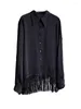 Blouses Femmes Xitao Casual Tassel Shirt Lâche Apparaît Mince All-Match Femmes Automne Arrivée Mode Tendance Street Wind Top 2024 CX1002