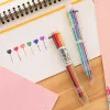 Marqueurs Jonvon Satone 20 pièces stylo à bille marqueur corée papeterie créative stylo 6 couleurs en 1 stylo à bille couleur fournitures scolaires pour enfant