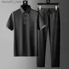 Heren trainingspakken Heren zakelijk poloshirt Zomer elastische losse broek Q240228