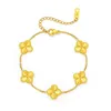 Bijoux de créateurs Bracelet de luxe VanCA Lucky Five Flower Clover 18K Gold High Fashion Polyvalent Titanium Steel Celebrity Bracelet