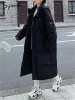 Parka Syiwidii Parka con cappuccio per le donne Autunno Inverno 2023 Nuova moda addensare caldo cappotto solido Chic Casual cerniere allentate giacche lunghe