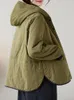 여자 트렌치 코트 가을 코트 가을 코트 단색 다양성 면화 클립 후드 긴 슬리브 빈티지 포켓