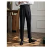 Ternos masculinos itália calças de negócios vestido social terno de alta qualidade escritório casual casamento noivo calças damasco pantaloni uomo