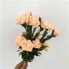 Dekorativa blommor Rose Artificial Vintage Realistic Flower Real Touch Wedding Home Table Decor Valentine's Day Gift Long Bouquet