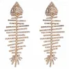 Boucles d'oreilles de luxe en strass Ultra Flash, squelette pour dames, personnalité tendance, cristal scintillant, bijoux fins, vente en gros, 2024