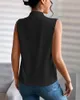 Camicette da donna Ninimour Donna Increspato Scollo a V Senza maniche Wrap Vest Top 2024 Estate Pullover T-shirt Donna Ropa Casual Camicie sexy