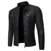 Veste en cuir décontractée hommes printemps automne manteau moto Biker vêtement d'extérieur près du corps mâle noir bleu vêtements grande taille S-3XL 240228