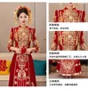 Ethnische Kleidung 2024 Traditionelle chinesische Brautkleider Frauen Orientalische Stand Halsband Quastens gestickt Tang Anzug