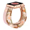 Bracciale gioielli di design cinturino in pelle per Apple Watch 41mm 45mm 44mm 42mm 40mm 38mm cinturini donna cinturino regolabile in agata iwatch 7 6 5 4 3 serie Se accesso al cinturino