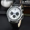 Luxury Mens Watches All Calal Work Chronograph Wristwatch Quartz Mouvement STRAP STRAP SPLASH SPLASH INFÉRENCE DÉCHARGÉ