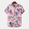 Men's T-Shirts Hawaiian linen shirt mens shirt luxury brand mens T-shirt mens free delivery mens clothing fashion Tiki Blouses Social J240228