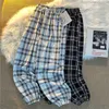 Pantalones de jeans para mujeres Mujeres Nuevos pies de moda Fashion Loose Black Plaid Summer Harajuku Estudiantes Harén de calles Pantalones largos Chicl2403