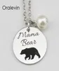 Idéias de estampagem de metal MAMA URSO Inspirador Mão Carimbada Gravado Charme Pingente Cadeia Colar Presente Jóias18Inch22MM10PcsLot5125696