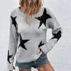 Women's Sweaters Korean Stars Printed Pullover Fashion Women Winter Long Sleeve Lady Knitwears Casual O-Neck Knitted Sweater Clothes Jumper