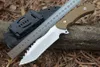 High Quality A2287 Straight Knife D2 Satin Tanto Point Blade Full Tang G10 Handle Outdoor Camping Hiking Hunting Survival Tactical Knives with Kydex