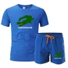 Zomer nieuw herenmerk bedrukt pak mode sportkleding heren korte mouw T-shirt sportshorts pak heren casual comfort heren joggingpak