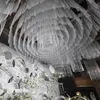 Pannelli di drappeggio del soffitto del tutù bianco Decorazione del baldacchino di nozze Mariage Lungo garza trasparente Drappeggio del soffitto Decorazione della sala cerimonia