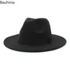 Breite Krempe Filz Fedora Hüte mit Bienenband Herbst Winter Hochzeit Party Trilby Hut Männer Gentleman Jazz Hüte 56-58CM 240221