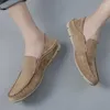 Casual Schuhe Kuh Wildleder Leder männer Mokassins Solide Farben Loafers Slip Auf Atmungsaktive Handgemachte Männlich Fahren Mode Boot