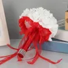 Flores decorativas encantadoras decorações de flores de casamento buquê de noiva artificial