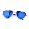 Sunglasses Fashion Heart Shaped For Summer Women Metal Reflective Lenes Sun Glasses Sports Style Glass