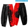 Roupas étnicas Moda Preto e Vermelho Impressão Harajuku Homens Calças Samurai Traje Solto Mulheres Tradicionais Calças Japonesas Drop Delivery Othos