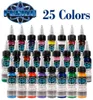 Yeni yüksek kaliteli dövme pigmentleri füzyon dövme mürekkep 25 renk 1 oz 305916130