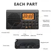 Radio Yorek Portable Am/fm Shortwave Radio with Sleep Timer and Alarm Clock Function, Battery Operated Radios, 12/24h Time Display Lcd