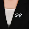 New Pearl Versatile Dress Suit Korean Version Bow Tie Zircon Breast Pin Women's Clothing