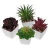 Decorative Flowers 4 Pcs Landscape Decor Mini Potted Plant Tiny Bonsai House Plants Tree Garden Fake Small Artificial Succulents Plastic