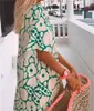 Casual Dresses Summer Bohemian Print Women Loose Waist Short Sleeve V Neck Pullover Big Hem Dressy Ladies Daily Sweet Style Gown