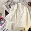 Spring Autumn Winter Fashion Women Blazer Korean Style Office Cropped Blazers AllMatch Street Long Sleeve Suit Jacket 240226