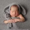 Sets grauer Baby -Jungen Hut und Spielzeugset flauschiger Osterhasen Hut Strick Rabt Toy Stoffed An Angora Neugeborene Motorhaube Requisiten