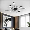 Chandeliers F Mount Nordic Modern Led Ceiling Lights For Living Room Bedroom Home Deco Chandelier Lamp Lighting Luxury Drop Delivery Dhxdh