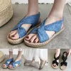 Sandalen Mode Lente en zomer Dames Outdoor Romeinse stijl Bandjes Linnen platte bodem