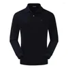 Polos pour hommes Haute Qualité Coton Polo Chemise Hommes Marque Logo Fit À Manches Longues Business Casual Mâle Surdimensionné T-shirt 812