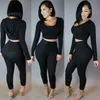 Kvinnors tvåbitar byxor Y2K Två 2 -stycken Set Women Suit Outfit Two Piece Set Crop Top Legging Sweatpants Set Crop Hoodie Set Female Pants Tracksuit